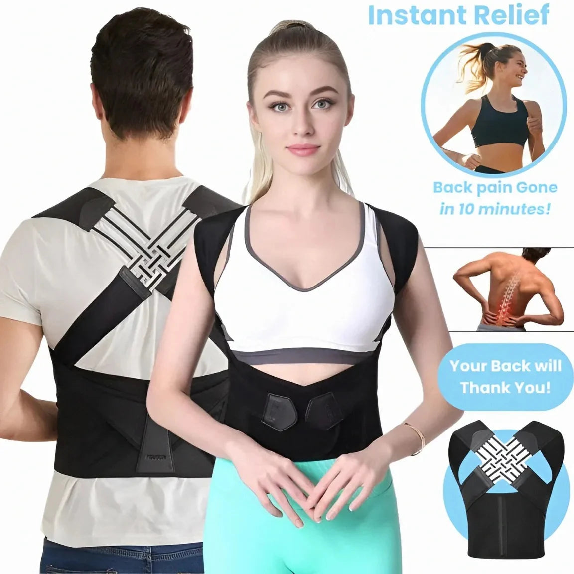 SwiftStore™ Adjustable Posture Corrector – Back, Neck & Shoulder Support